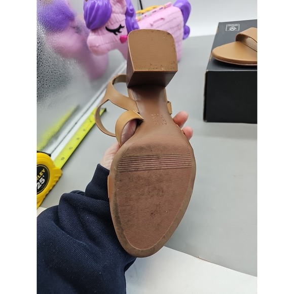Naturalizer Veva Saddle Tan Leather Block Heel Sandals I8979L4201 Size 8 EUC - Picture 3 of 6